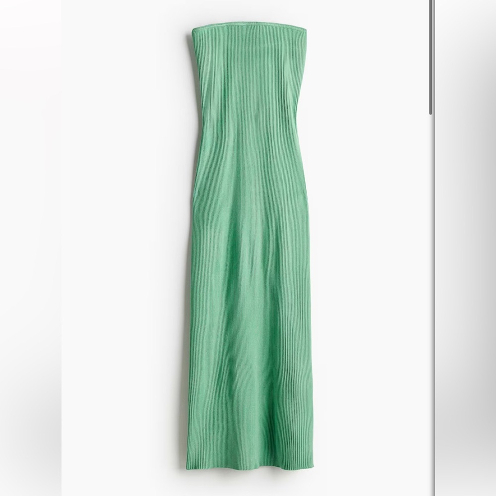H&M Green Ribbed Tube Dress - XS